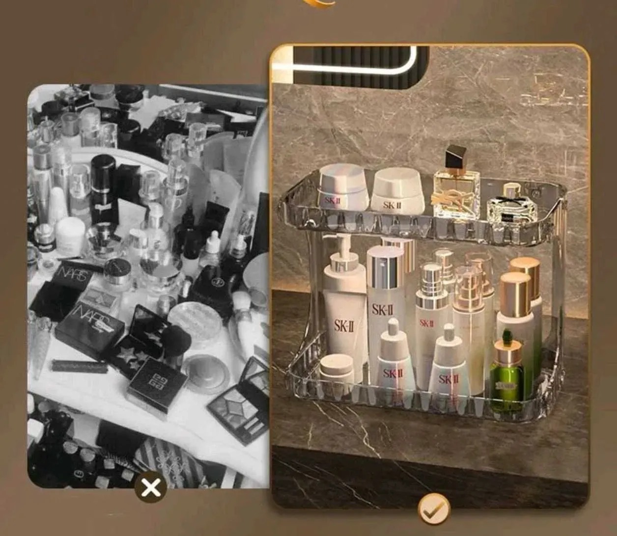 Organizador Acrilico 2 Niveles Adherible